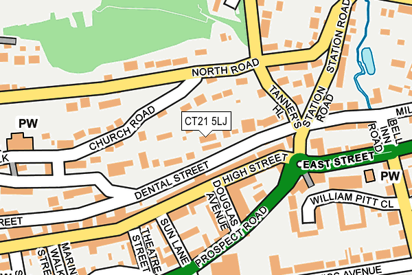 CT21 5LJ map - OS OpenMap – Local (Ordnance Survey)
