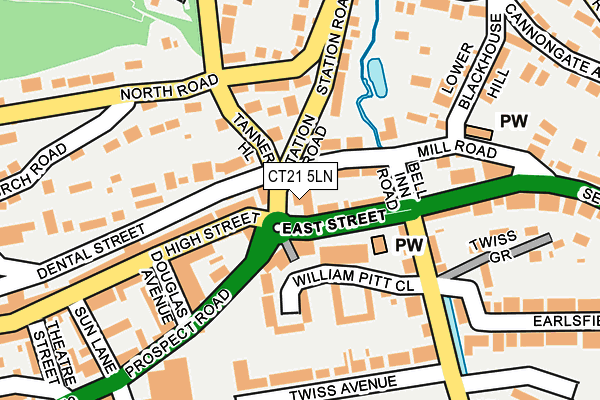 CT21 5LN map - OS OpenMap – Local (Ordnance Survey)