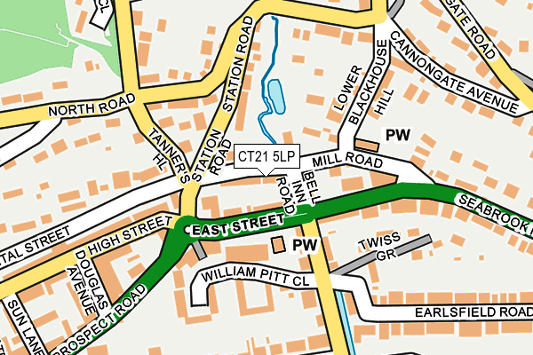 CT21 5LP map - OS OpenMap – Local (Ordnance Survey)