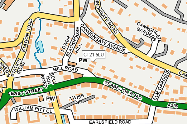 CT21 5LU map - OS OpenMap – Local (Ordnance Survey)
