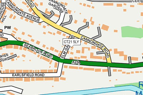 CT21 5LY map - OS OpenMap – Local (Ordnance Survey)