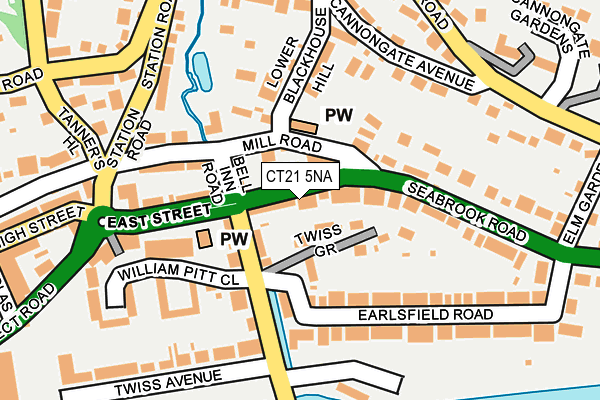 CT21 5NA map - OS OpenMap – Local (Ordnance Survey)