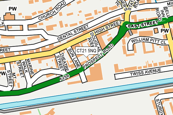 CT21 5NQ map - OS OpenMap – Local (Ordnance Survey)