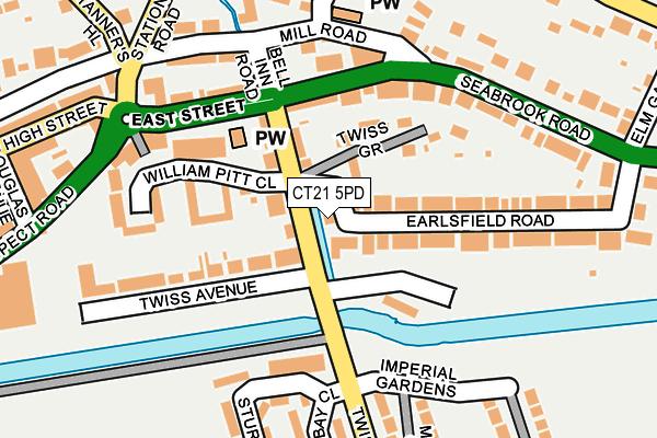 CT21 5PD map - OS OpenMap – Local (Ordnance Survey)