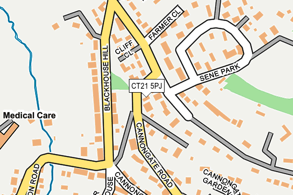 CT21 5PJ map - OS OpenMap – Local (Ordnance Survey)