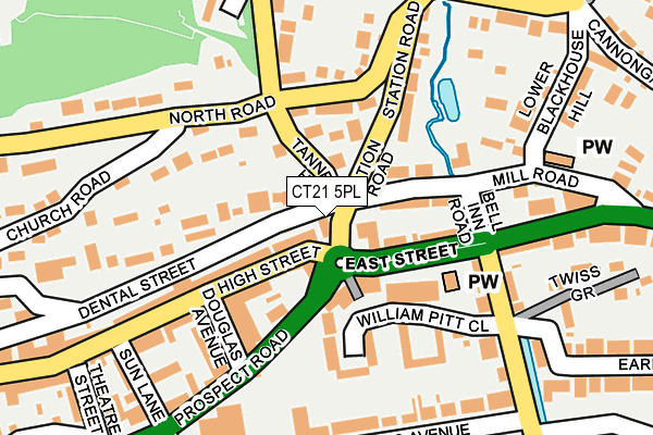 CT21 5PL map - OS OpenMap – Local (Ordnance Survey)