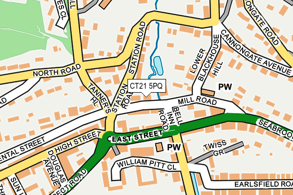 CT21 5PQ map - OS OpenMap – Local (Ordnance Survey)