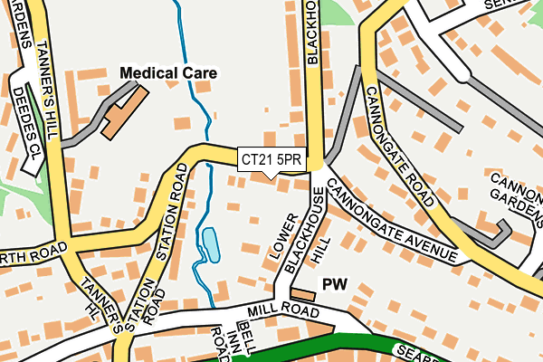 CT21 5PR map - OS OpenMap – Local (Ordnance Survey)