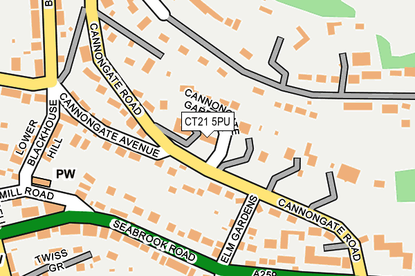 CT21 5PU map - OS OpenMap – Local (Ordnance Survey)