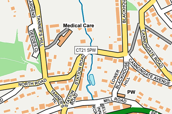 CT21 5PW map - OS OpenMap – Local (Ordnance Survey)
