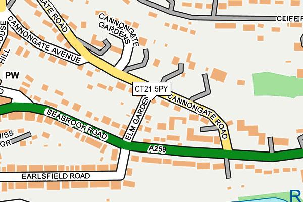 CT21 5PY map - OS OpenMap – Local (Ordnance Survey)