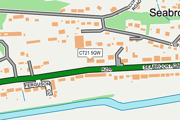 CT21 5QW map - OS OpenMap – Local (Ordnance Survey)