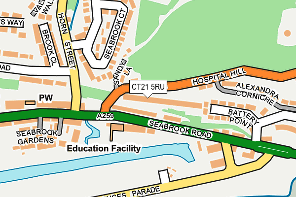 CT21 5RU map - OS OpenMap – Local (Ordnance Survey)