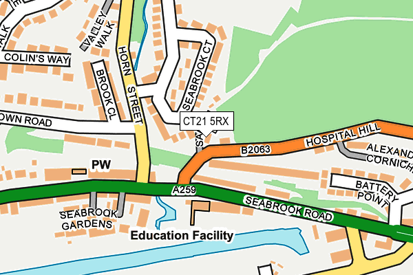 CT21 5RX map - OS OpenMap – Local (Ordnance Survey)