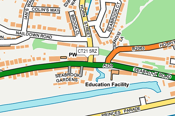 CT21 5RZ map - OS OpenMap – Local (Ordnance Survey)