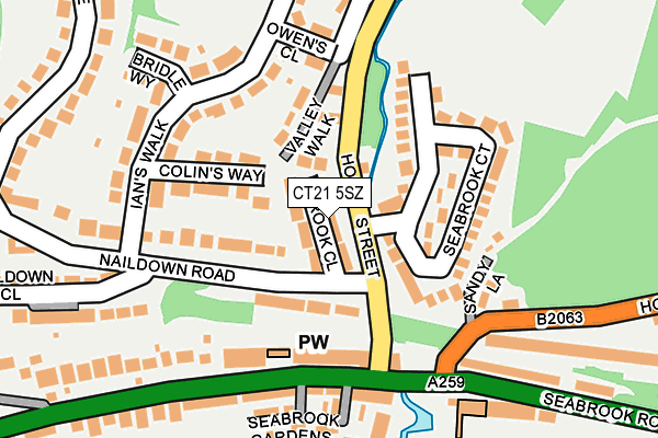 CT21 5SZ map - OS OpenMap – Local (Ordnance Survey)