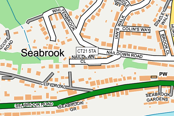 CT21 5TA map - OS OpenMap – Local (Ordnance Survey)