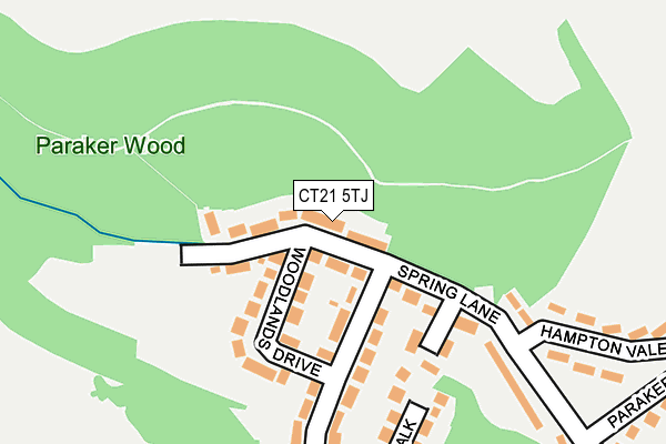 CT21 5TJ map - OS OpenMap – Local (Ordnance Survey)