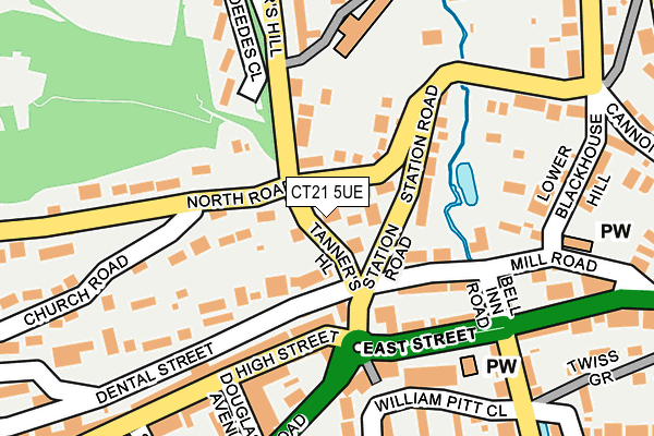 CT21 5UE map - OS OpenMap – Local (Ordnance Survey)