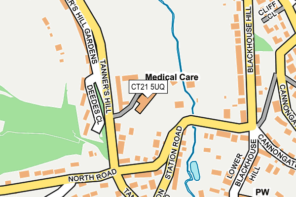 CT21 5UQ map - OS OpenMap – Local (Ordnance Survey)