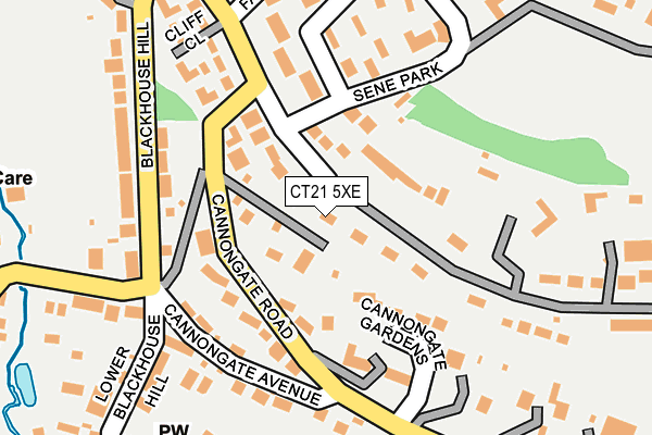 CT21 5XE map - OS OpenMap – Local (Ordnance Survey)