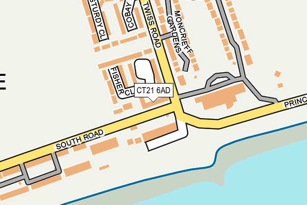 CT21 6AD map - OS OpenMap – Local (Ordnance Survey)