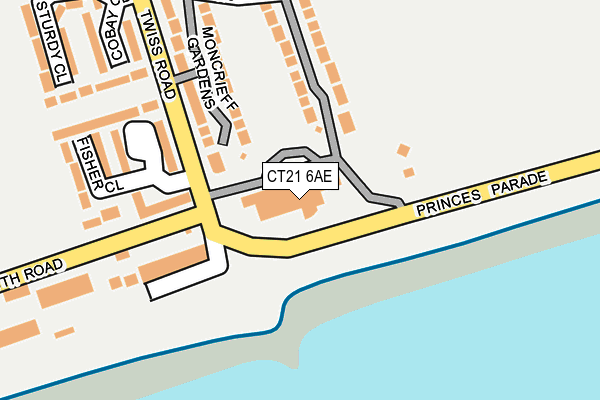 CT21 6AE map - OS OpenMap – Local (Ordnance Survey)