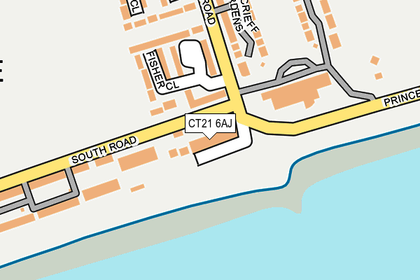 CT21 6AJ map - OS OpenMap – Local (Ordnance Survey)