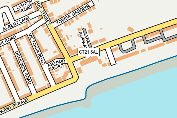 CT21 6AL map - OS OpenMap – Local (Ordnance Survey)