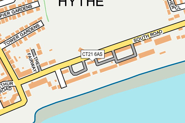 CT21 6AS map - OS OpenMap – Local (Ordnance Survey)