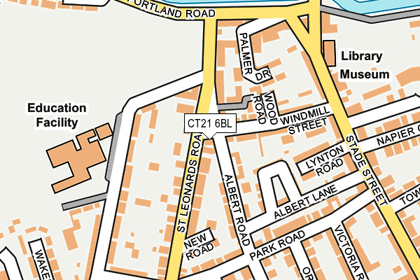 CT21 6BL map - OS OpenMap – Local (Ordnance Survey)
