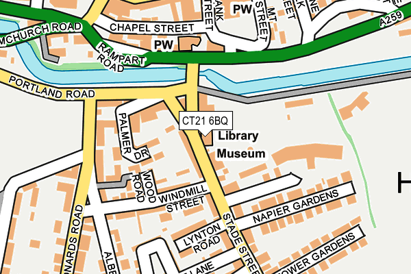 CT21 6BQ map - OS OpenMap – Local (Ordnance Survey)