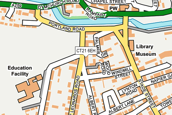 CT21 6EH map - OS OpenMap – Local (Ordnance Survey)