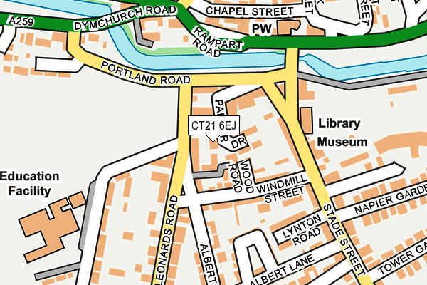 CT21 6EJ map - OS OpenMap – Local (Ordnance Survey)