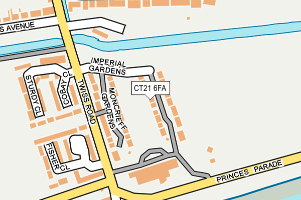 CT21 6FA map - OS OpenMap – Local (Ordnance Survey)
