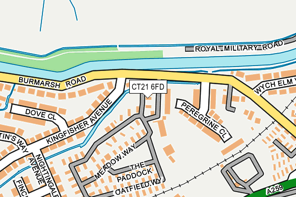 CT21 6FD map - OS OpenMap – Local (Ordnance Survey)