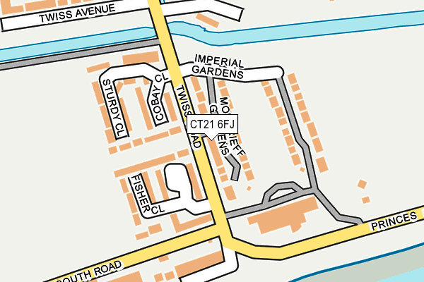 CT21 6FJ map - OS OpenMap – Local (Ordnance Survey)