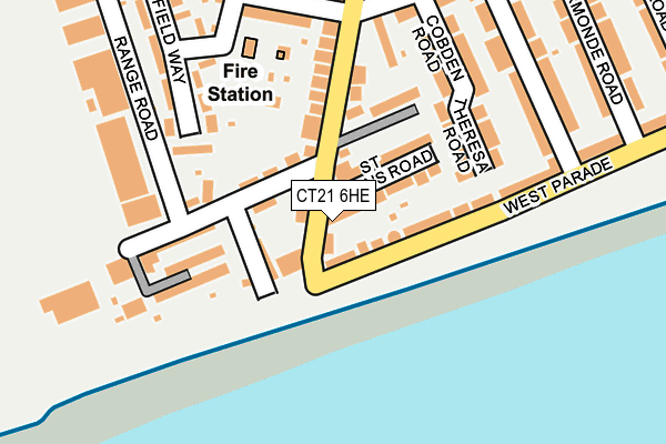 CT21 6HE map - OS OpenMap – Local (Ordnance Survey)