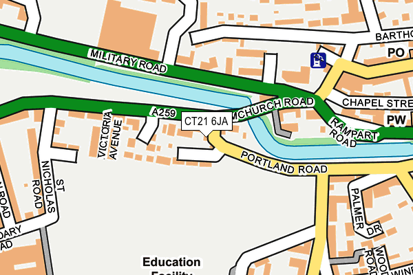 CT21 6JA map - OS OpenMap – Local (Ordnance Survey)