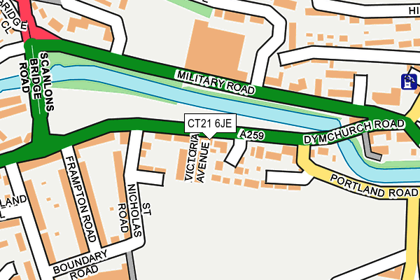 CT21 6JE map - OS OpenMap – Local (Ordnance Survey)