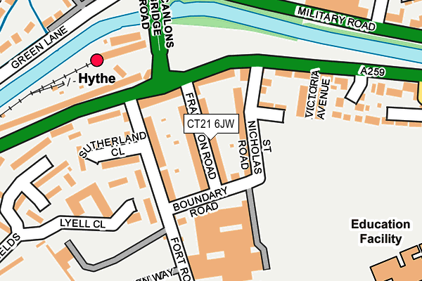 CT21 6JW map - OS OpenMap – Local (Ordnance Survey)