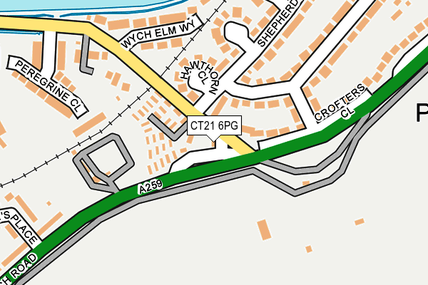 CT21 6PG map - OS OpenMap – Local (Ordnance Survey)