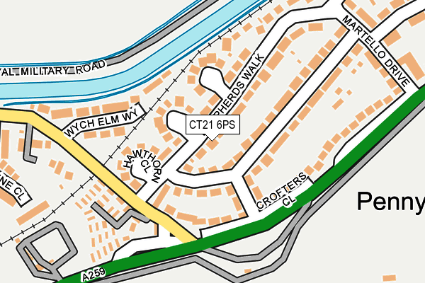 CT21 6PS map - OS OpenMap – Local (Ordnance Survey)