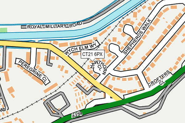 CT21 6PX map - OS OpenMap – Local (Ordnance Survey)