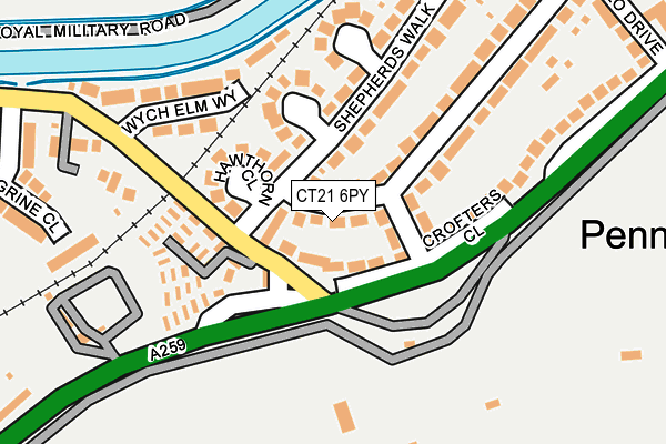 CT21 6PY map - OS OpenMap – Local (Ordnance Survey)