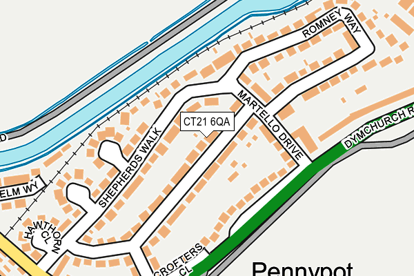 CT21 6QA map - OS OpenMap – Local (Ordnance Survey)