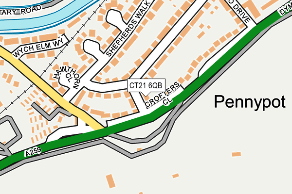 CT21 6QB map - OS OpenMap – Local (Ordnance Survey)