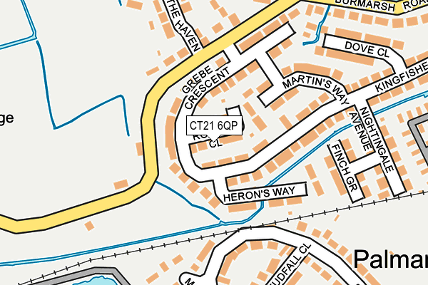 CT21 6QP map - OS OpenMap – Local (Ordnance Survey)