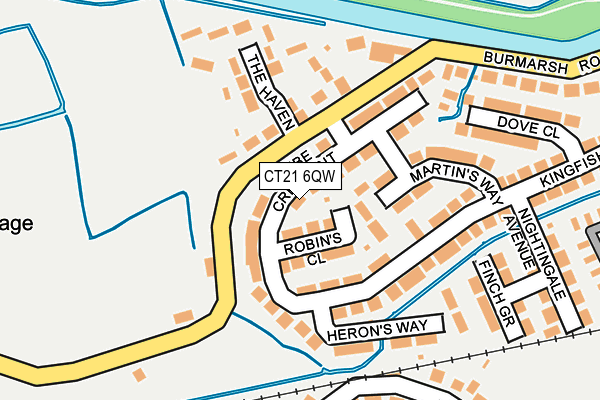 CT21 6QW map - OS OpenMap – Local (Ordnance Survey)