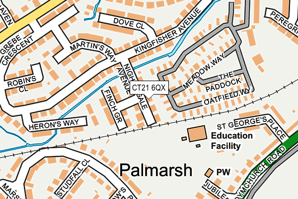 CT21 6QX map - OS OpenMap – Local (Ordnance Survey)